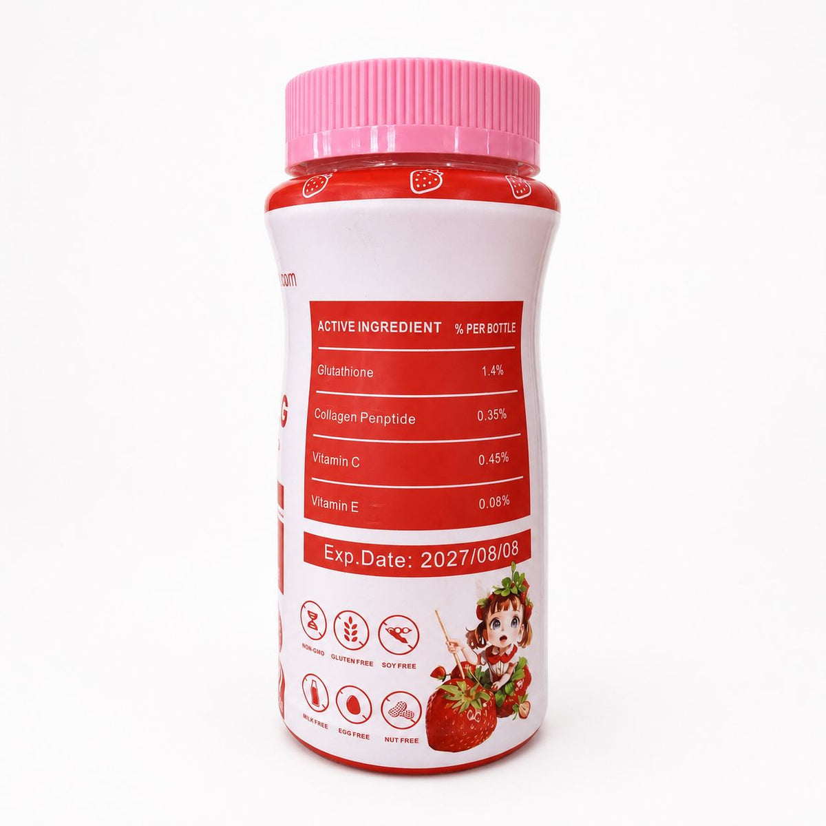 Nature’s Cure Whitening Gummies – Strawberry Flavo