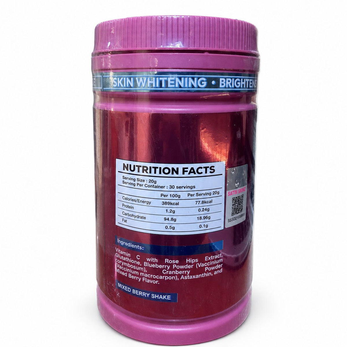 Satin Skinz Pristine White Mixed Berry Shake