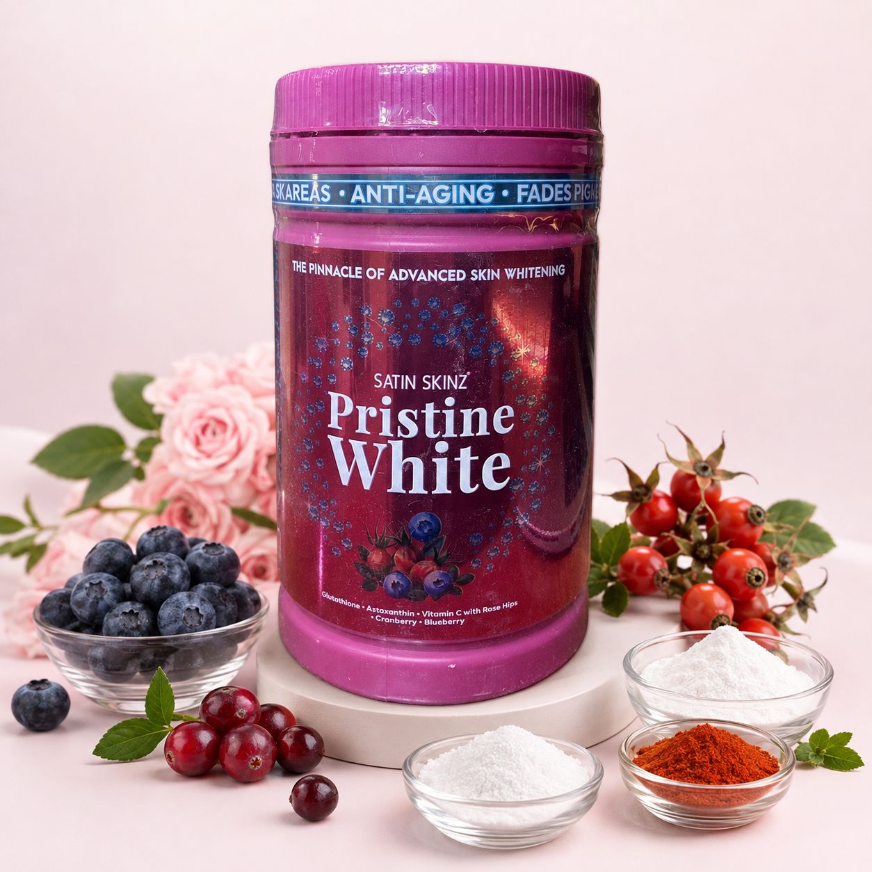 Satin Skinz Pristine White Mixed Berry Shake